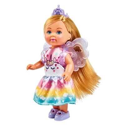 Image de Simba 105733499 Evi Love Unicorn, 2 Compartiments Assortis, Un Seul Article est livré, poupée en Forme de Jolie fée avec imprimé Licorne et Ailes pour Perdre du Poids, 12 cm, Les Enfants à