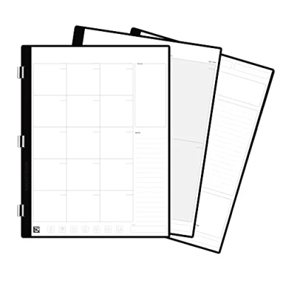 Image de ROCKETBOOK Lot de 20 pages planification mensuelle/hebdomadaire Pro pour listes choses à faire et agendas Écrire, numériser, effacer, réutiliser feuilles Taille des lettres : 19,8 x