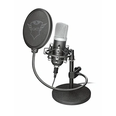 Image de Trust Gaming GXT 252 Emita Microphone, Gamer Micro en Valisette, avec Directivité Cardioïde, USB Microphone pour PC, Ordinateur, PS4, PS5, Podcasts, Vlogs, Streaming, Youtube, Twitch Noir
