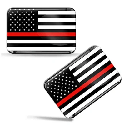 Image de Biomar Labs® 2 x 3D Flexibles Autocollant Stickers National Drapeaux États Unis USA Thin Red Line F 45