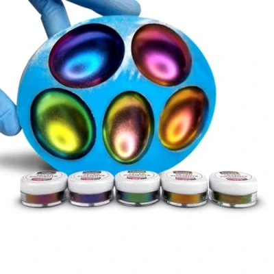 Image de CHAMELEON SET 5 pigments en poudre à effet irisé, brillant pour résines époxy, savon, slime, bougies et autres matériaux