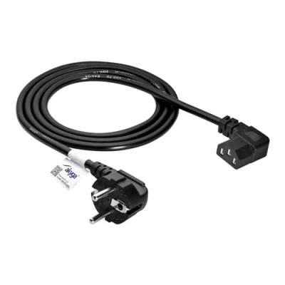 Image de Akyga AK PC 02C Câble d&#039;alimentation pour PC, Moniteur, imprimante, projecteur, Console de Jeu, 3 pôles, IEC C13 EU, CEE 7/7, 1,5 m, Noir, 100% cuivre, x 0,75 mm² HQ