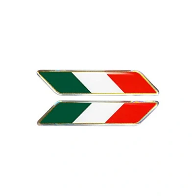 Image de 4R Quattroerre.it 32107 Autocollant 3D Drapeau Italie Incliné HQ, 2 Piéces, 16 x 80 mm, Vert