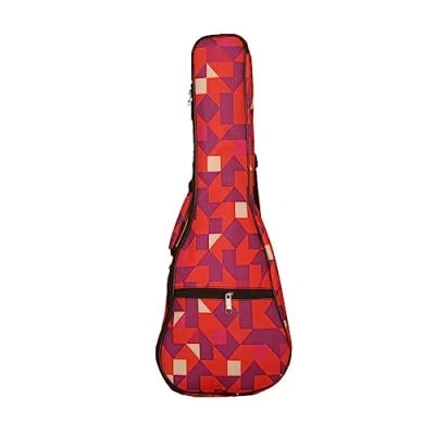 Image de Surwin Housse pour Ukulélé Etui Sac Rembourré avec Bretelles Réglables, Fermeture à Glissière, 21 23 26 Pouces, Soprano/Concert (rouge,23 pouces)