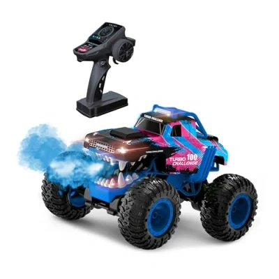 Image de Voiture Télécommandée TURBO CHALLENGE Smashroar TC100 Option Fumée Bleu 1/12 Batterie Rechargeable et Piles incluses