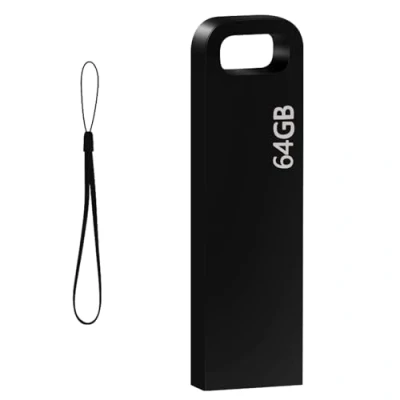 Image de Clé USB 64 Go Cle Métal Etanche Clef avec Clés 3.0 Mémoire Stick Pen Drive pour Ordinateur Portable/PC (Noir)