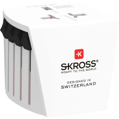 Image de SKROSS 1.102500 Micro MUV Adaptateur de Voyage Universel 2 pôles Tension et Puissance 100V 250W / 250V 625W. Protection Contre Les Chocs électriques