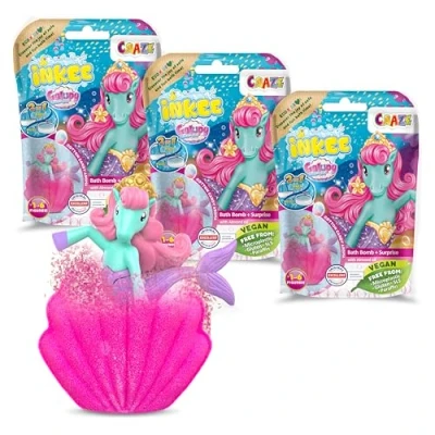 Image de CRAZE INKEE GALUPY Pack de 3x Bombes bain enfant MERMAID Boule avec surprise à l&#039;intérieur Jouet Licorne , testé dermatogoliquement