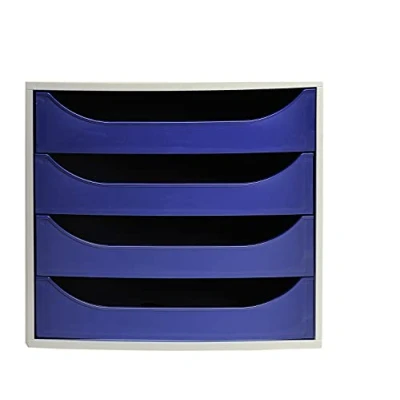 Image de 5 ETOILES Module de classement ECO gris et 4 tiroirs bleus Polystyrène 28,4 x 23,4 34,8 cm