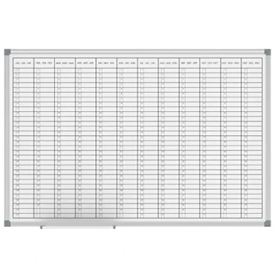 Image de MAUL Calendrier Annuel Standard Tableau Blanc Magnétique et Inscriptible avec Impression Mois Jours 60 x 90 cm