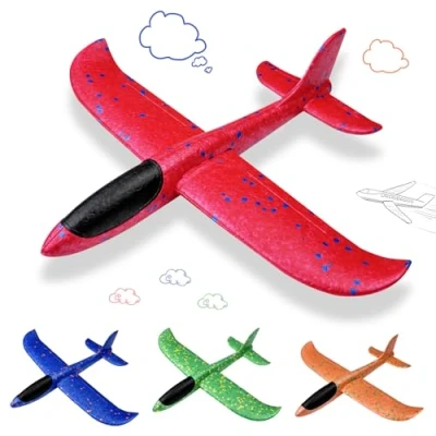 Image de Maxentico Avion Polystyrene Planeur, Volant Maquette Avions Jouets Planeurs Main Lancer pour Enfants, Jouet Enfant 5 Ans Garçon en Mousse, Polystyrène Expansé Throwing Foam Plane(4Pcs)