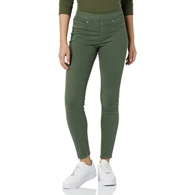 Image de Amazon Essentials Jegging extensible à enfiler (disponible en grande taille) Femme, Vert Foncé, 50 Taille courte