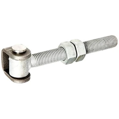 Image de Alberts 418373 Penture de portail avec écrous boulon à œillet galvanisé chaud, axe fixation et anneau sécurité en acier inoxydable filetage M20