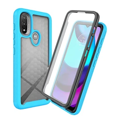 Image de XINNI Coque pour Motorola Moto E20 Antichoc Housse avec Protège écran, 360 Degrés Full Body Etui Solide Double Face Bumper Portable Transparent