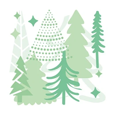 Image de Sizzix Layered Stencils 4PK Trees par Olivia Rose 665932 Chapitre 4 2022, Acrylique, Arbres Doodle, Taille unique