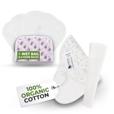 Image de Protege Slip Lavable Coton Bio STRING avec Impression Non Glissante; Lot de 7 (S) Protège Reutilisable pour Pertes Blanches; TANGA; Quotidien sans Souci