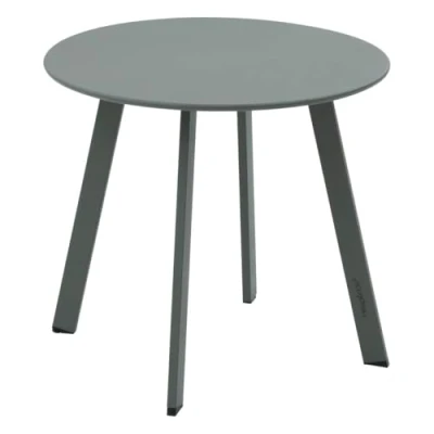 Image de Table d appoint de jardin ronde &quot;Saona&quot; vert laurier 50 x 45cm en acier Hespéride
