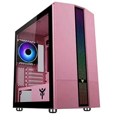 Image de Boitier Mini Tour Micro ATX iTek Liflig P41 RGB avec Panneau vitré (Rose)