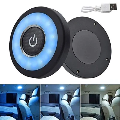 Image de ConBlom Voiture Intérieur Dôme Lumières, 12V Universelles Lampes de Lecture Veilleuse Plafonnier, Éclairagede Magnétique, Automatique Plafond Toit Voiture, Lumineuses Blanc Bleu Glacier