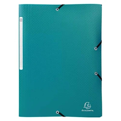 Image de Exacompta Réf. 55083E Carton de 50 chemises à élastiques Opak pochettes 3 rabats en polypropylène opaque dimensions 24 x 32 cm pour documents au format A4 couleur vert