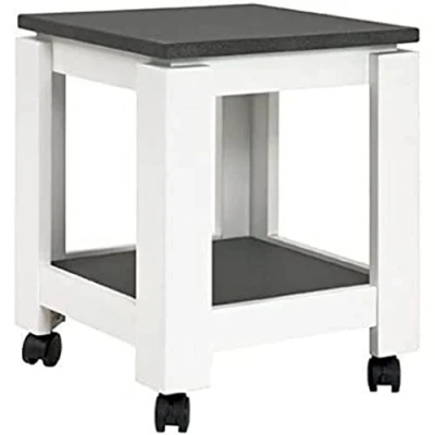 Image de HAKU Möbel Table D&#039;Appoint sur roulettes, MDF, Blanc Aspect Granit, L 35 X P H 45 cm