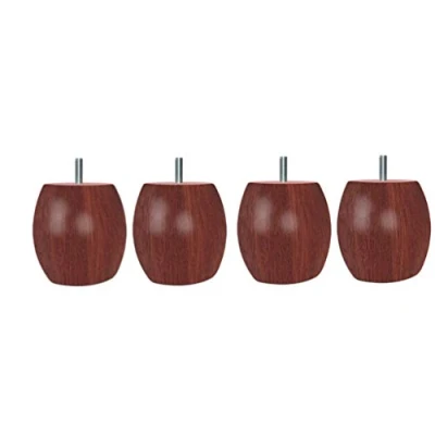 Image de Margot 3700527859521 Boule Lot de 4 Pieds Sommier, Acajou, Hauteur 7,5 cm