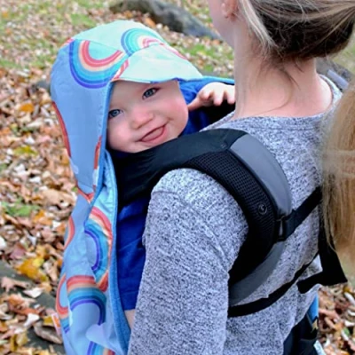 Image de BundleBean Babywearing Housse de Porte bébé et écharpe Toutes Saisons (Arc en Ciel), Pluie avec Doublure Polaire, Ajustement Universel, s&#039;adapte au Transport Avant arrière, Protection