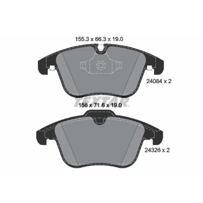 Image de TEXTAR 2408401 Jeu de plaquettes frein préparé pour indicateur d&#039;usure JAGUAR: XF Berline, S Type, XK Coupe