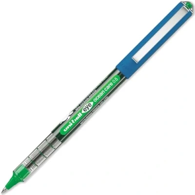 Image de uni ball Eye Ocean Care UB 150ROP Lot de 12 stylos à bille Pointe fine 0,7 mm Encre liquide résistante l&#039;eau et la décoloration Vert
