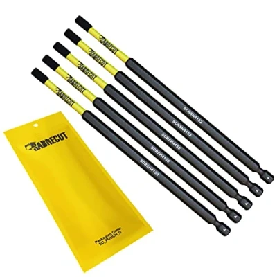 Image de 5 x SabreCut SCRH4152_5 152 mm H4 Hex Magnétique Impact Tournevis Embouts Set Single End Heavy Duty Compatible avec Dewalt Milwaukee Bosch Makita et autres