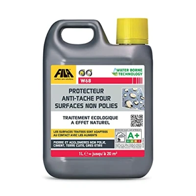 Image de FILA Surface Care Solutions W68 Protecteur Transparent Antitache à Effet Naturel pour Surfaces Non Polies. Il Protège Les Matériaux Poreux sans en Modifier l&#039;aspect, 1 lt