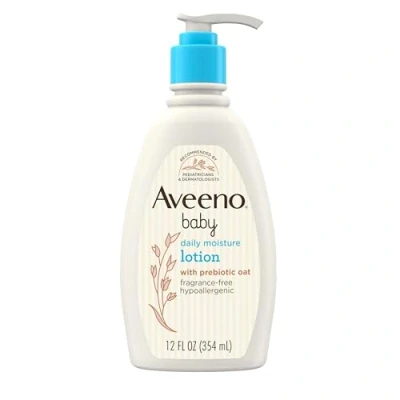 Image de Aveeno Lotion hydratante à usage quotidien pour bébé Apaise, protège et guérit la peau des bébés 355 ml