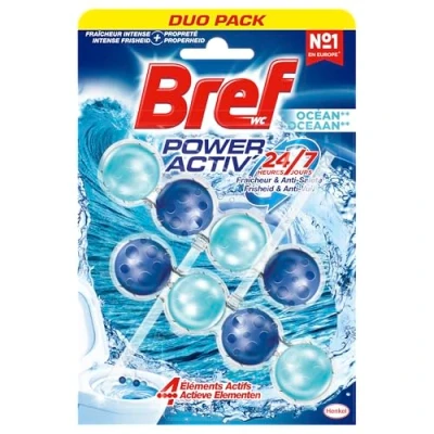 Image de Bref WC Power Activ&#039; Boost Océan â“ 2 Blocs (2x50g) Produit Nettoyant Anti Calcaire Mousse Nettoyante