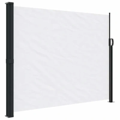Image de vidaXL Auvent latéral rétractable Blanc 160x500 cm, écran d’intimité de Jardin, Brise Vue Balcon, d&#039;extérieur, d&#039;extérieur