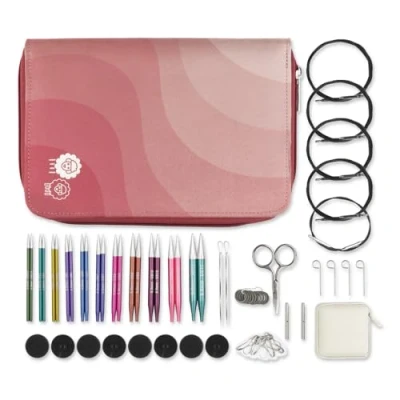 Image de KnitPro Ensemble d&#039;aiguilles interchangeables ZingPaires d&#039;épingles à tricoter circulaires 11x10 cm avec accessoires Zing Regal,code couleur pour débutants, professionnels et coffret cadeau