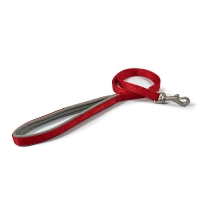 Image de Ancol Viva Soft Touch Laisse rembourrée à Bouton Pression Rouge Taille 100 x 1,2 cm Charge maximale 20 kg