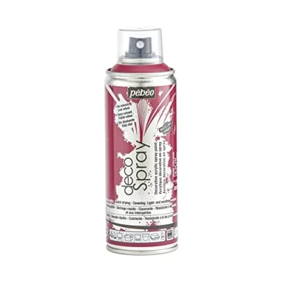 Image de PEBEO Peinture Acrylique en Spray Pour la Décoration Multi Supports Intérieur et Extérieur Base Eau, Faible Odeur 200 ml Finition Mate Coloris Lie de Vin, 1 unité (Lot 1)