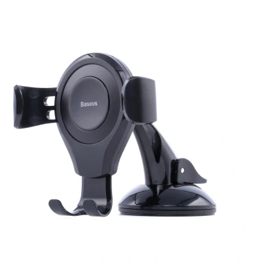Image de Baseus Osculum Type Gravity Car Mount Support de téléphone pour voiture Tableau bord Noir Aluminium