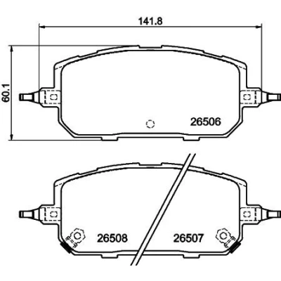 Image de HELLA 8DB 355 044 221 Jeu de plaquettes frein avec indicateur d&#039;usure