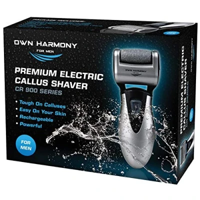 Image de Rapeuse Pieds Electrique pour Hommes par Own Harmony Rappe Pédicure Rechargeables et Soins des avec 3 Rouleaux Kit Pedicure Professionnel Peau Morte, Sèche, Dure (Câble USB)