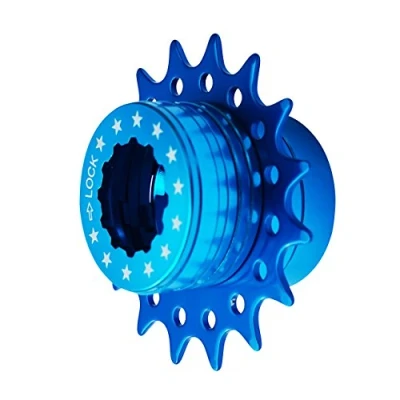 Image de Cervus Kit de Conversion pour Cassette vélo (Roue Libre/pignon Fixe), Compatible Shimano, 16 Dents (Bleu)
