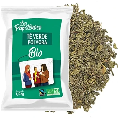 Image de LES PAPOTEUSES Thé Vert Gunpowder en feuilles entières 1,5 kg de Chine Certifié biologique et Commerce équitable