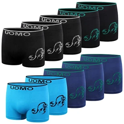 Image de L&amp;K Lot de 10 Boxers garçon 7 Ans et Plus Rétros Hommes Microfibre Confortable sans Coutures latérales gênantes Scorpion 1601SK 152/158