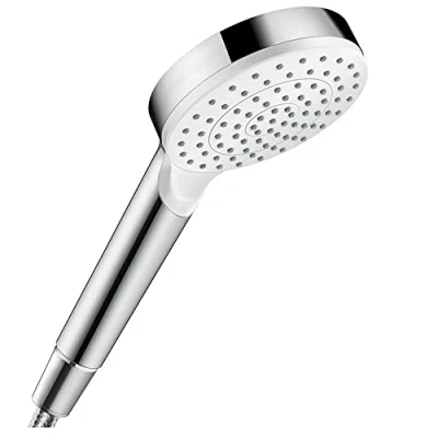 Image de hansgrohe Crometta Pommeau de Douche économie d&#039;eau, Douchette à main 1 jet Green 6l/min, blanc/chromé, 26334400