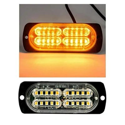 Image de JJ Feu de Pénétration 20 LED 12V / 24V 10W d&#039;Avertissement Lumière Orange/Ambre Stroboscopique Clignotant 18 Modes Flash Pour Voiture Camion Agricole