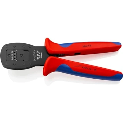 Image de Knipex Pince à sertir pour micro connecteurs sertissage parallèle le de la gamme Mini Fit® Molex LLC brunie, avec gaines bi matière 190 mm 97 54 26