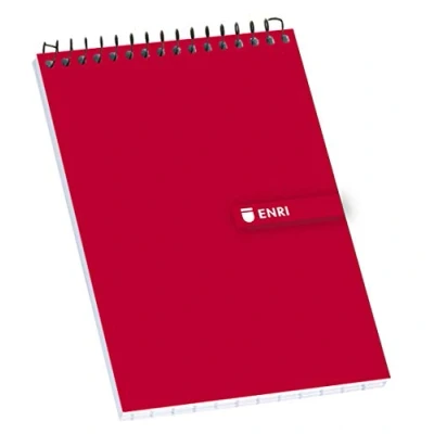 Image de Enri nbsp ndash nbspPack de 10 nbspblocs notes à spirales avec couverture rigide, couleur rouge 100302808