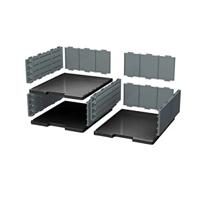 Image de Exacompta Réf. 360714D MODULODOC Système de classement modulaire pour documents A4+, modules à cases hauteur jumbo 11 cm Dimensions : 36,3 x 30,5 13,5 coloris noir/gris foncé