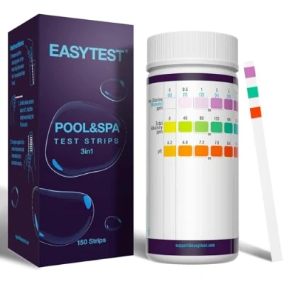 Image de EASYTEST 3 en 1 Testeur Piscine pour Eau de et Spa 150 Test durete d&#039;eau Tester Chlore Libre, Le Brome L&#039;alcalinité Totale pH
