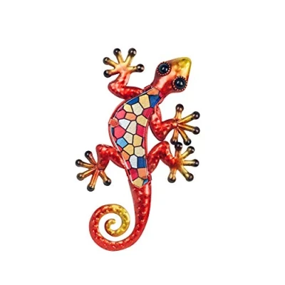 Image de G&amp;S Gecko Mural métal Modèle Murano, Rouge, H 21 cm